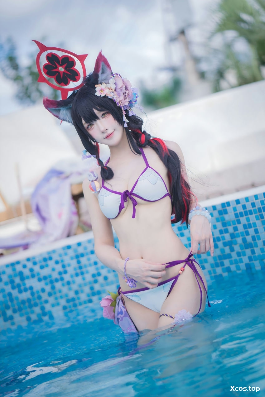 阿包也是兔娘 NO.106 蔚蓝档案 狐坂若藻 水着 [32P-187M]