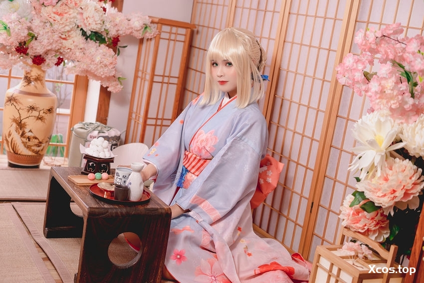 Pyoncos (ピオン) cosplay Saber Kimono [34P+1V-222MB]