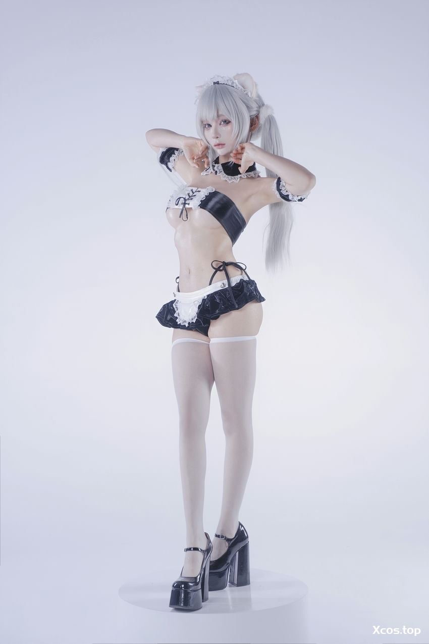 [专享] 蠢沫沫 NO.407 白发粉猫 [22P-75MB]